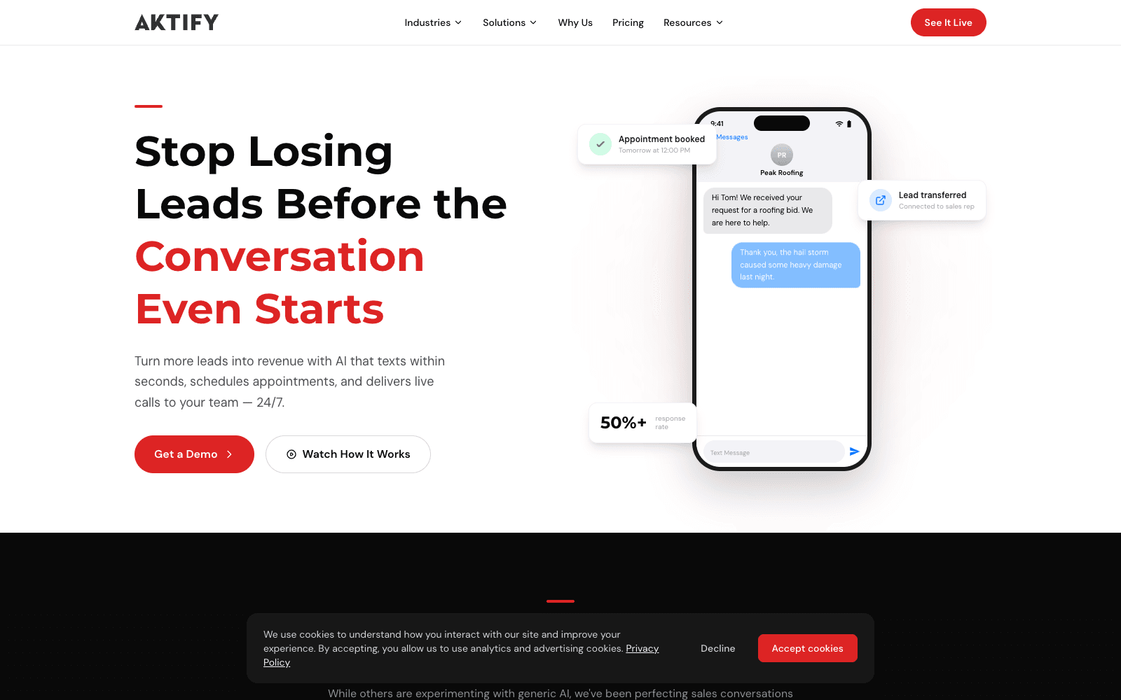Aktify ai sdrs tool screenshot
