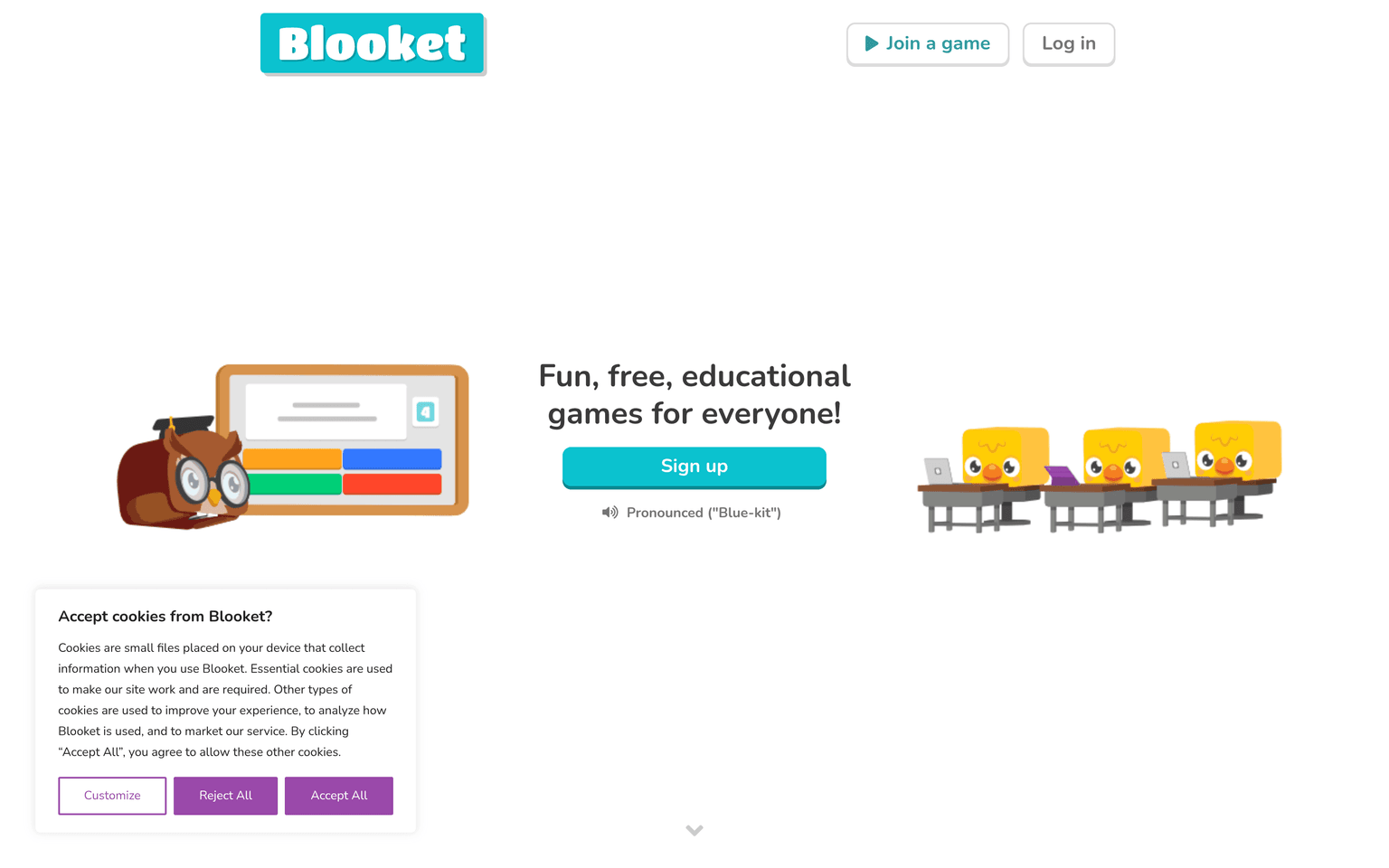 Blooket product interface dashboard screenshot homepage view