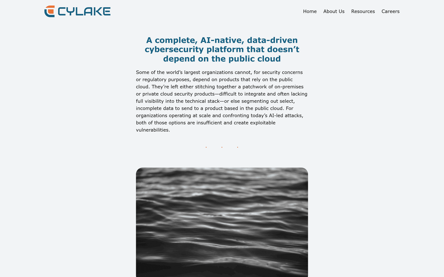 Cylake product interface dashboard screenshot homepage view