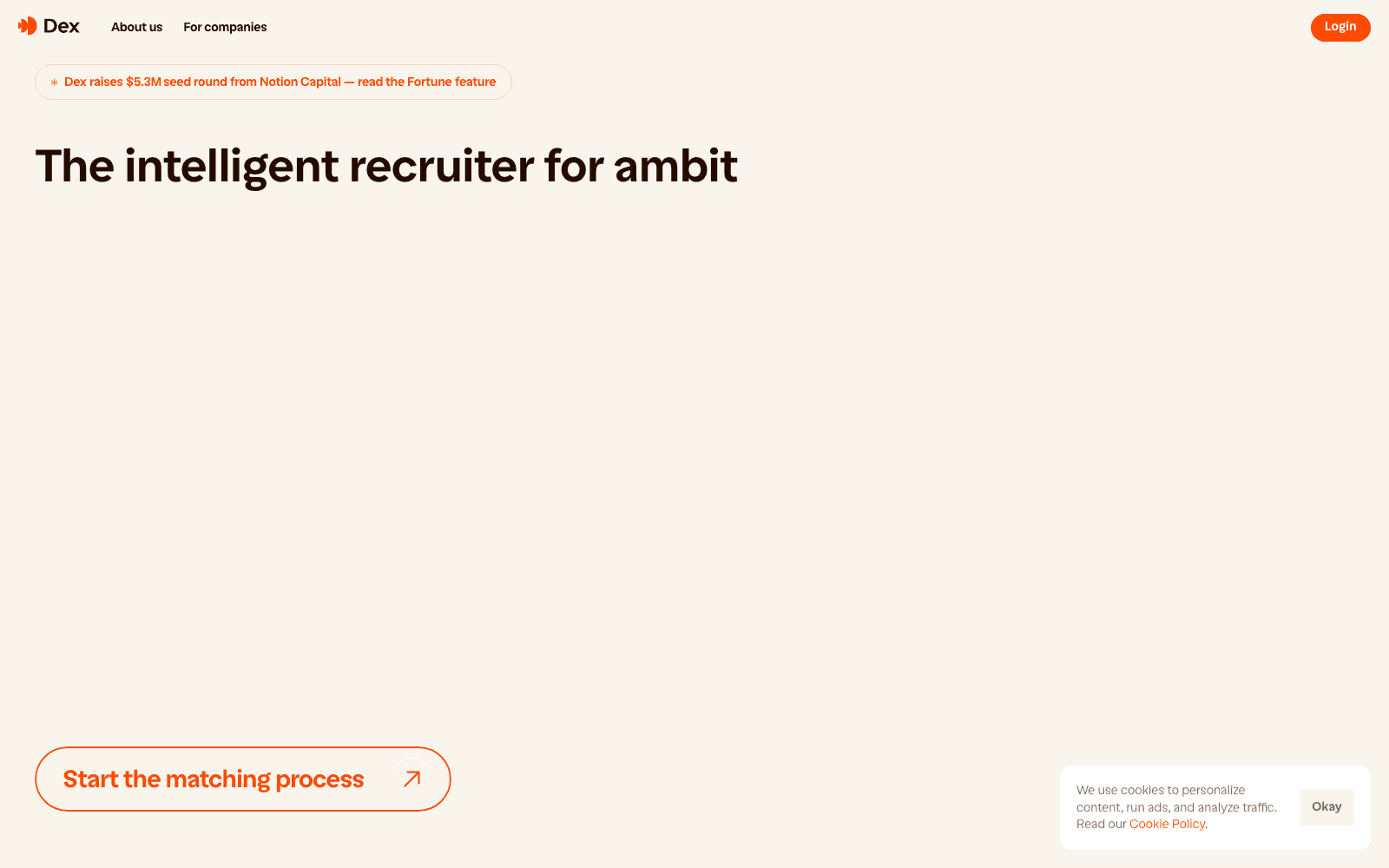 Dex hr & job search tool screenshot