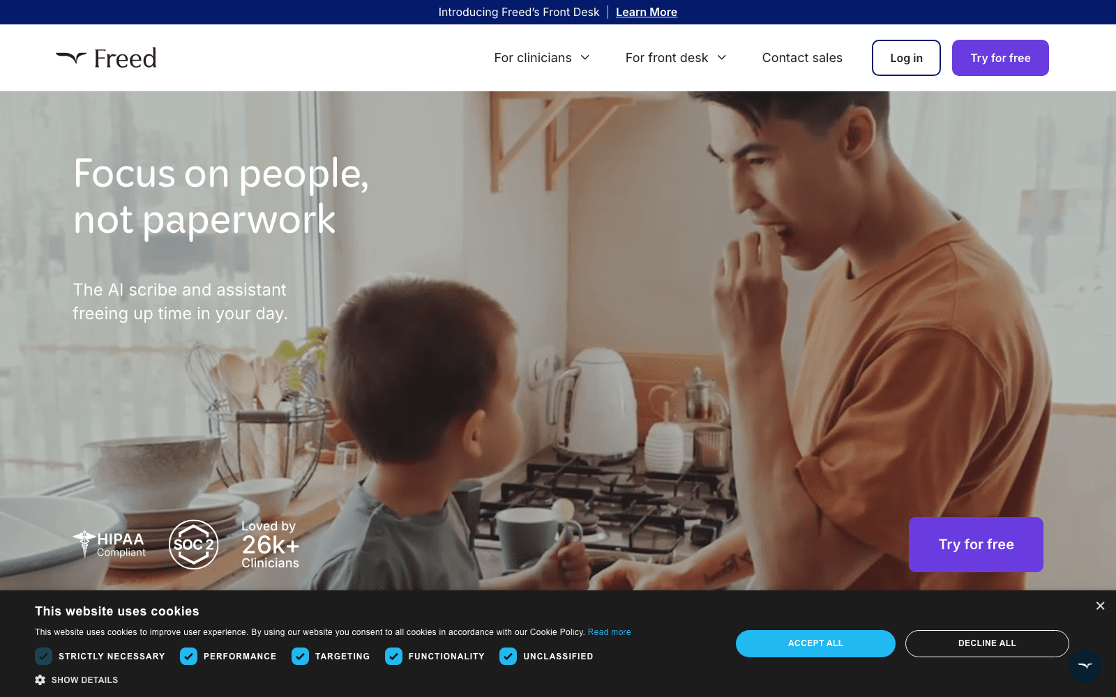 Freed AI healthcare tool screenshot