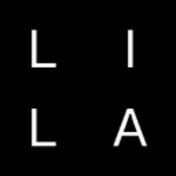 Lila Sciences white LILA monogram brand logo on black square background