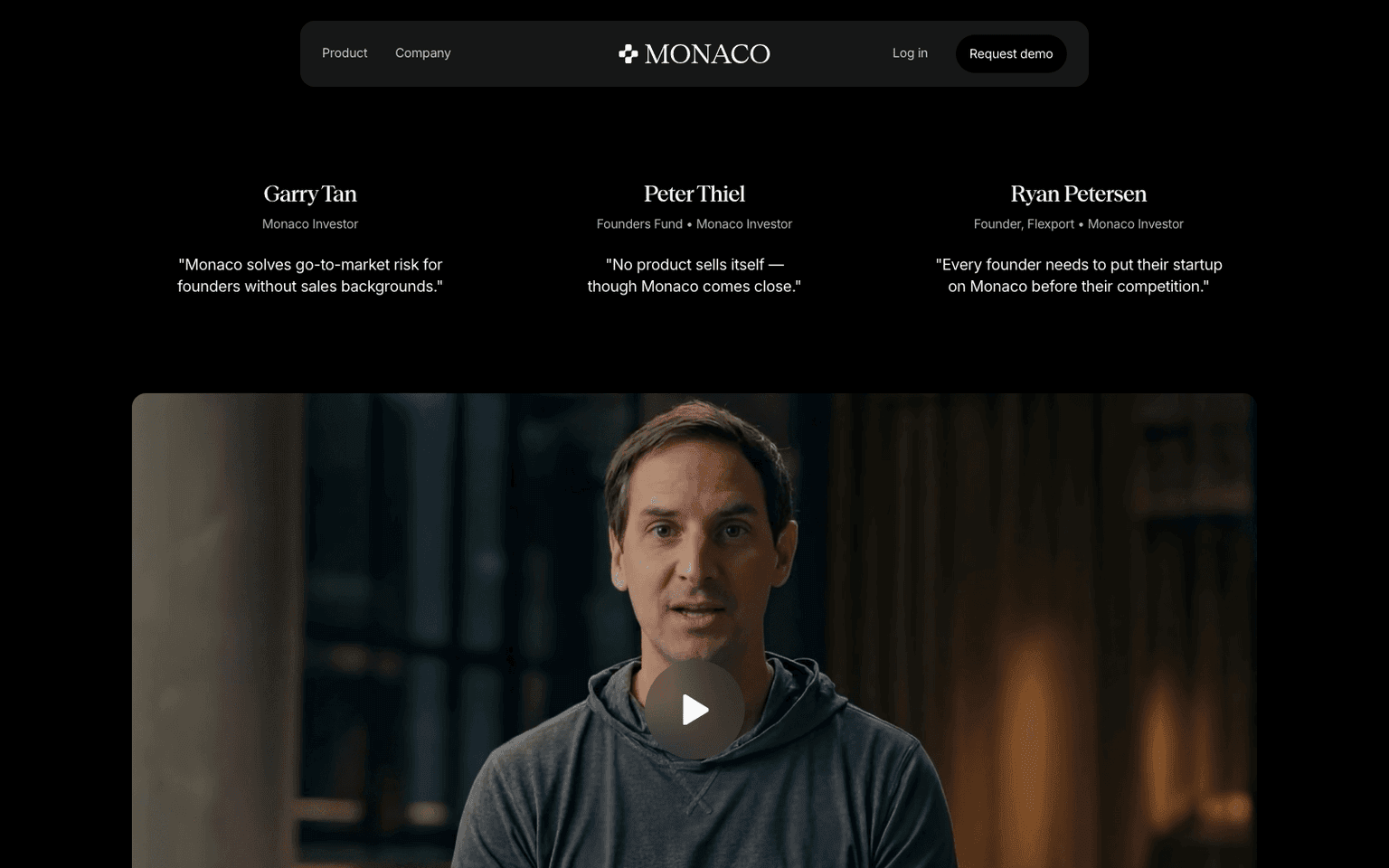 Monaco sales & revops tool screenshot