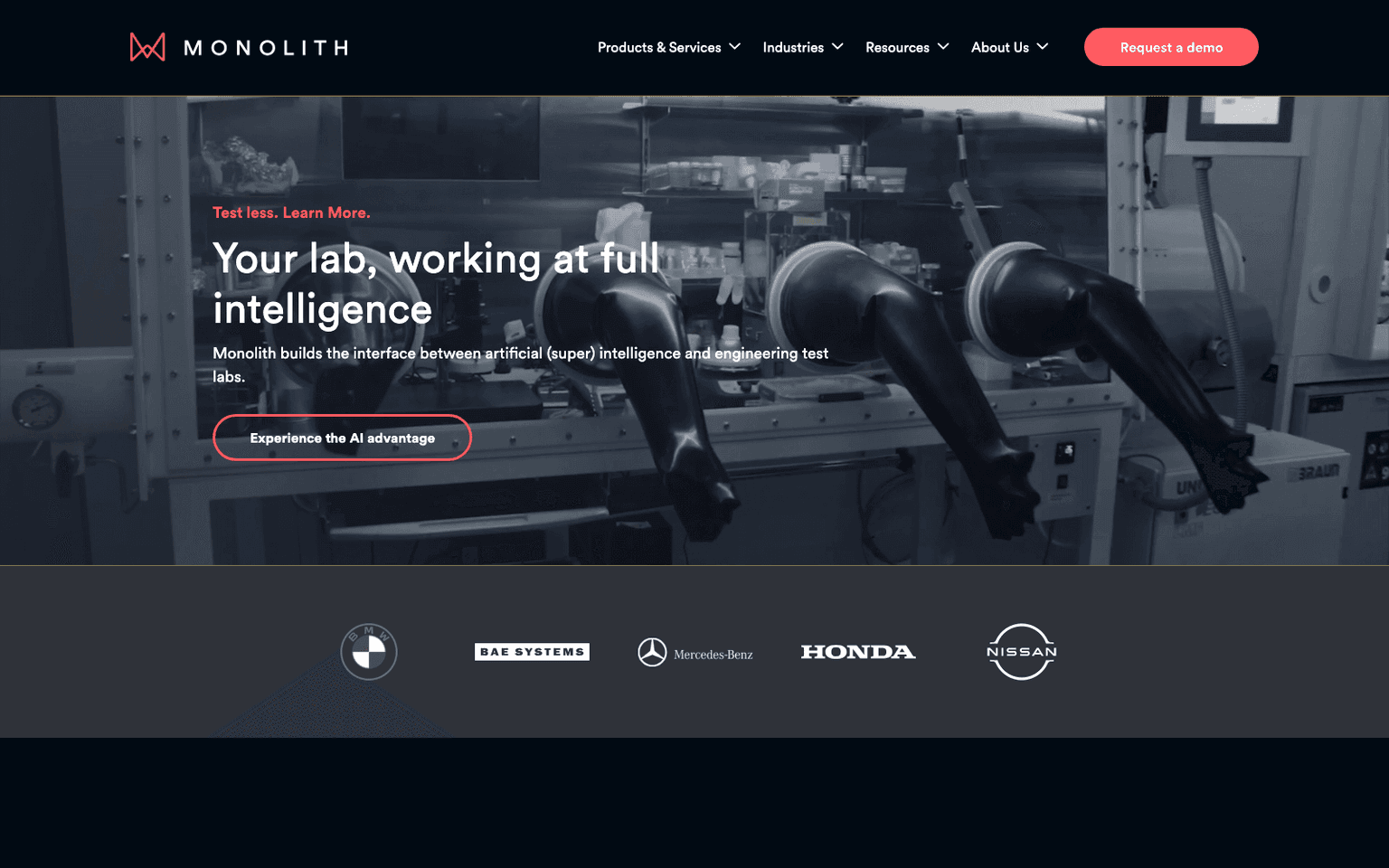 Monolith AI engineering & simulation tool screenshot