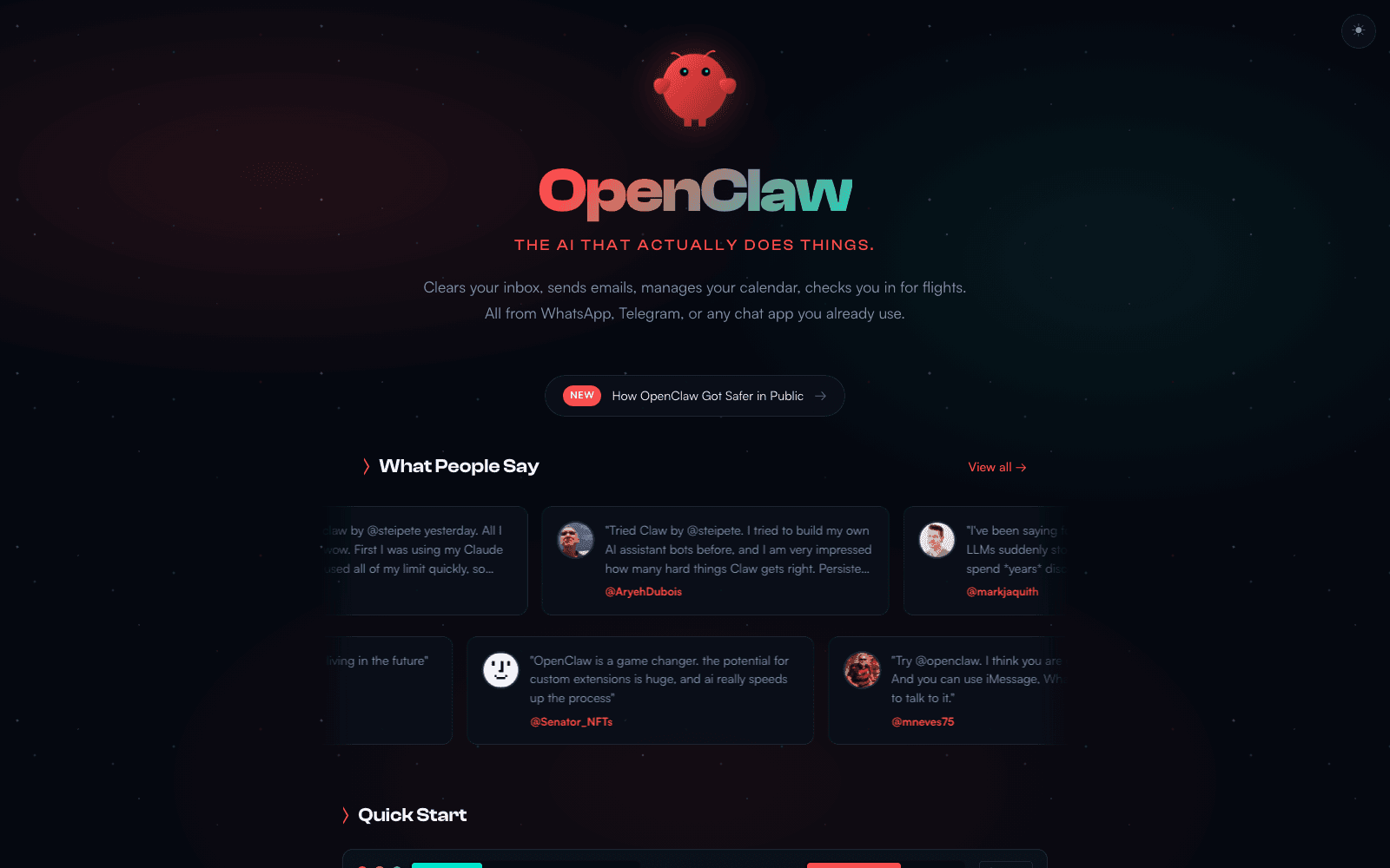 OpenClaw developer tools tool screenshot