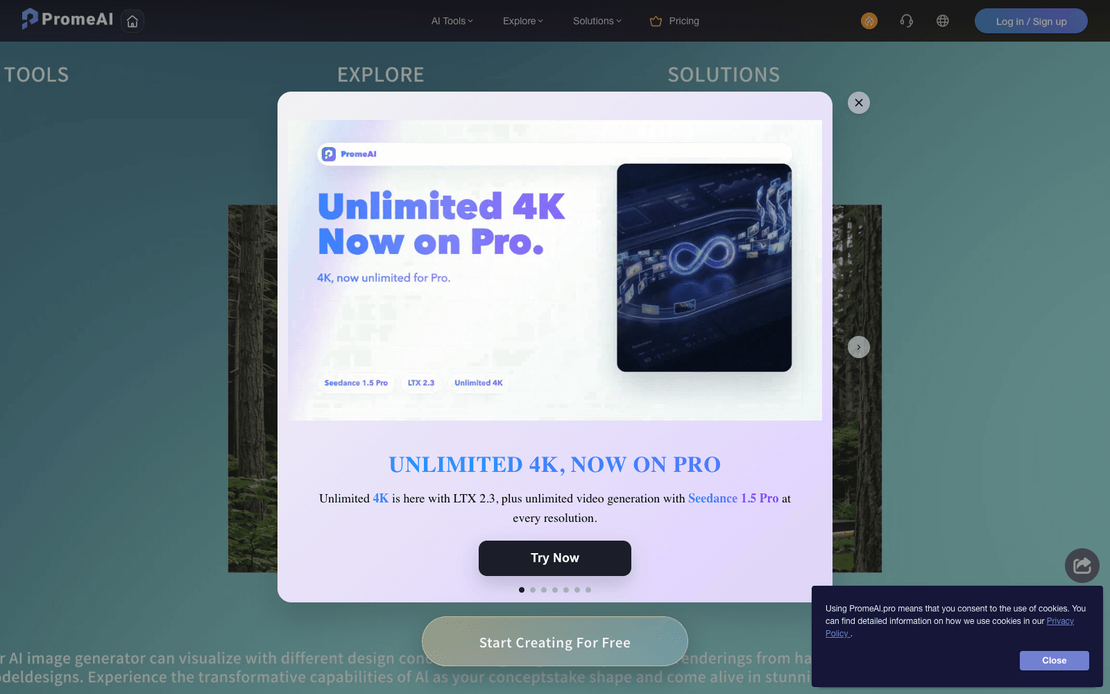 PromeAI ai art & image creation tool screenshot