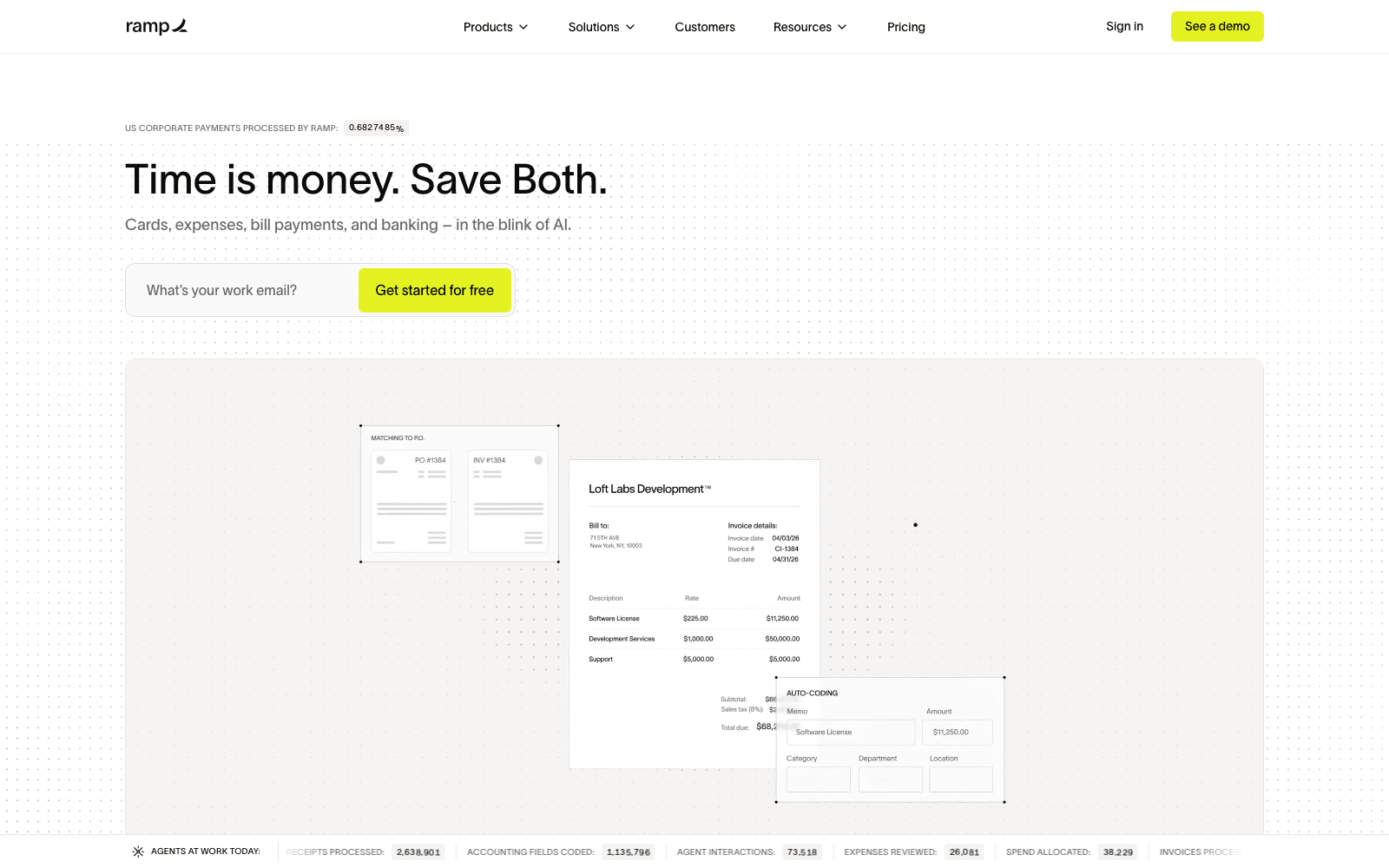 Ramp finance & trading tool screenshot