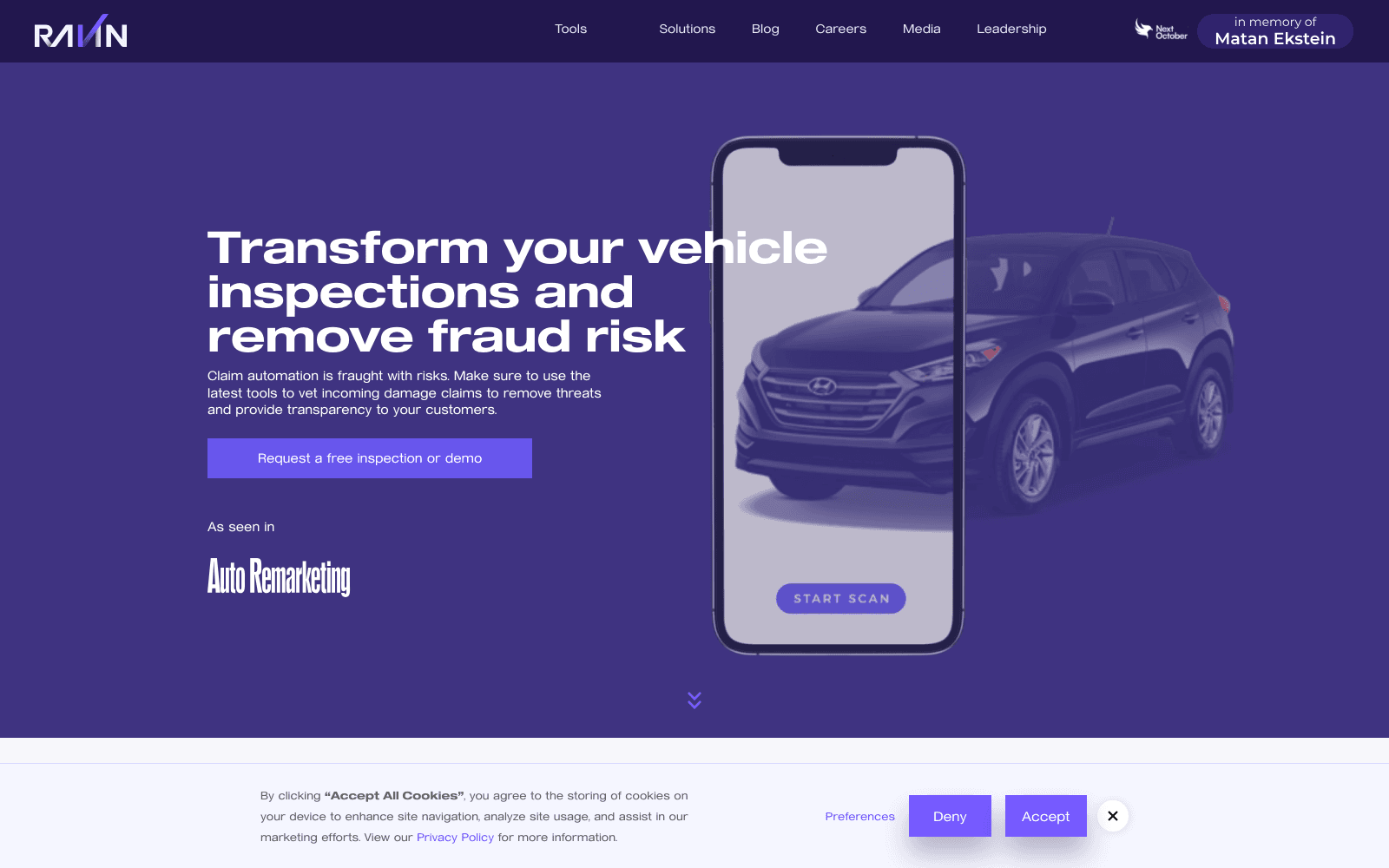 Ravin AI insurance tool screenshot