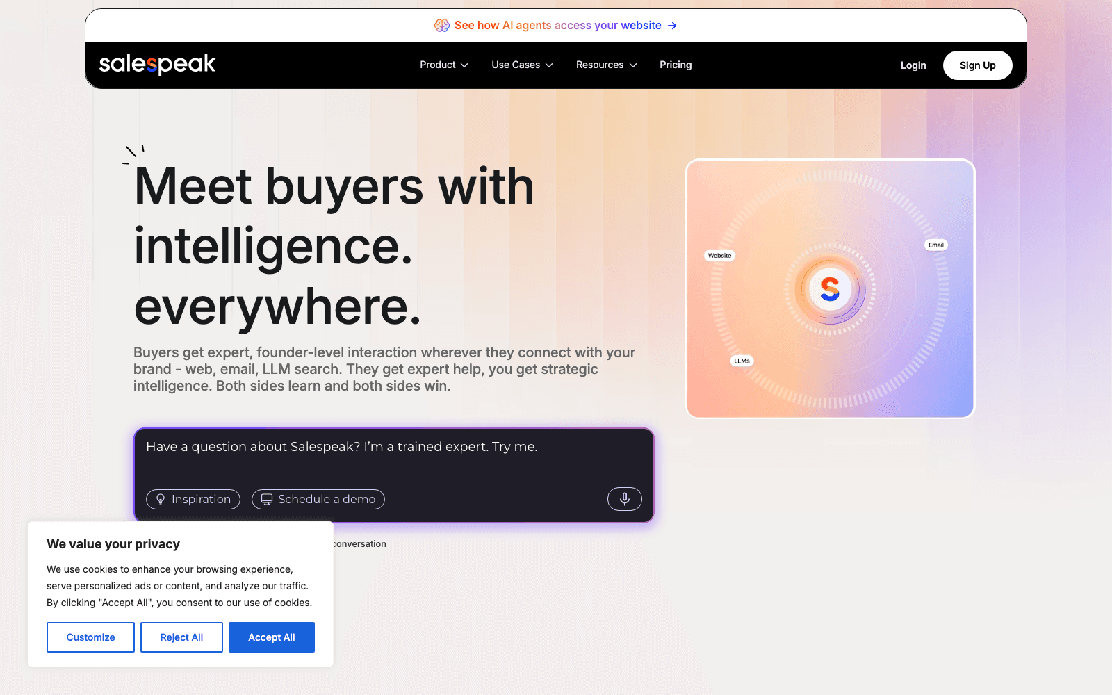 Salespeak sales & revops tool screenshot