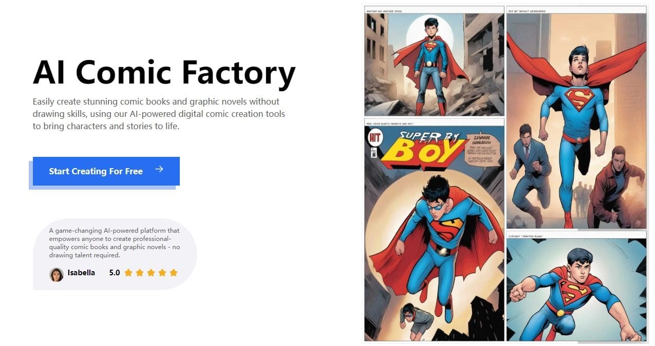 AI Comic Factory ai art & image creation tool screenshot