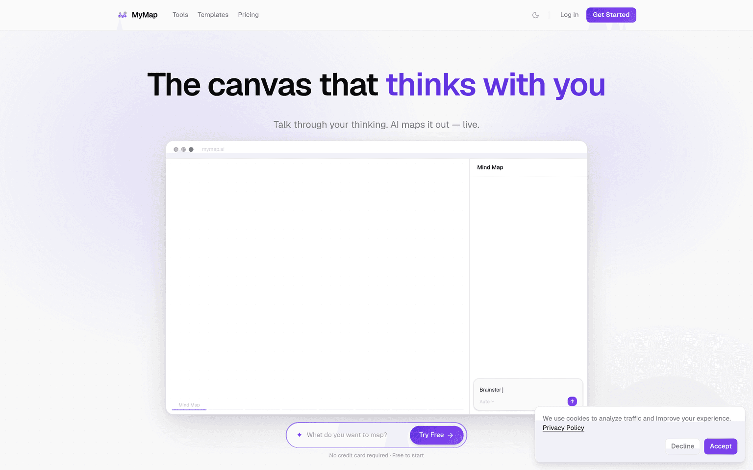 MyMap.AI chat based AI diagram and genogram generator screenshot
