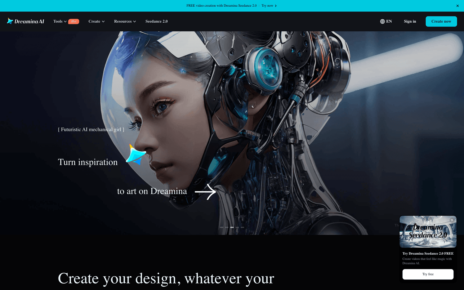 Seedream 4 ai art & image creation tool screenshot