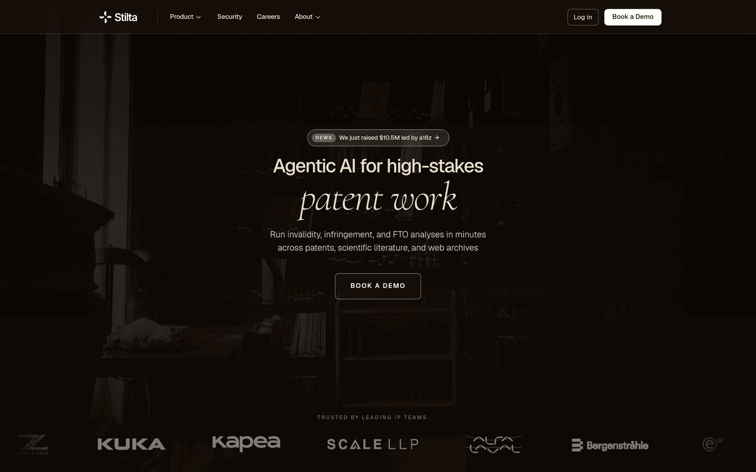 Stilta product interface dashboard screenshot homepage view