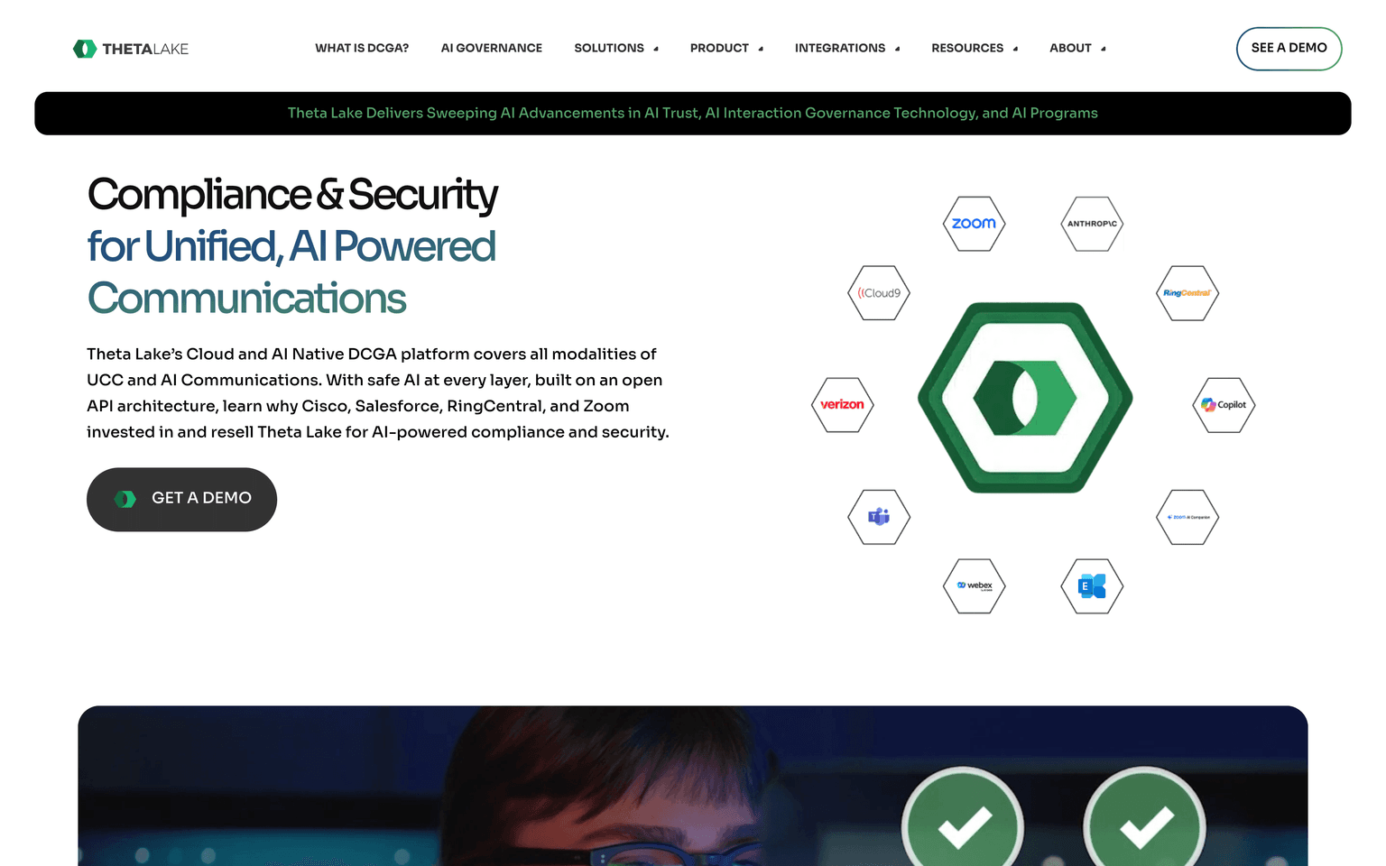 Theta Lake product interface dashboard screenshot homepage view