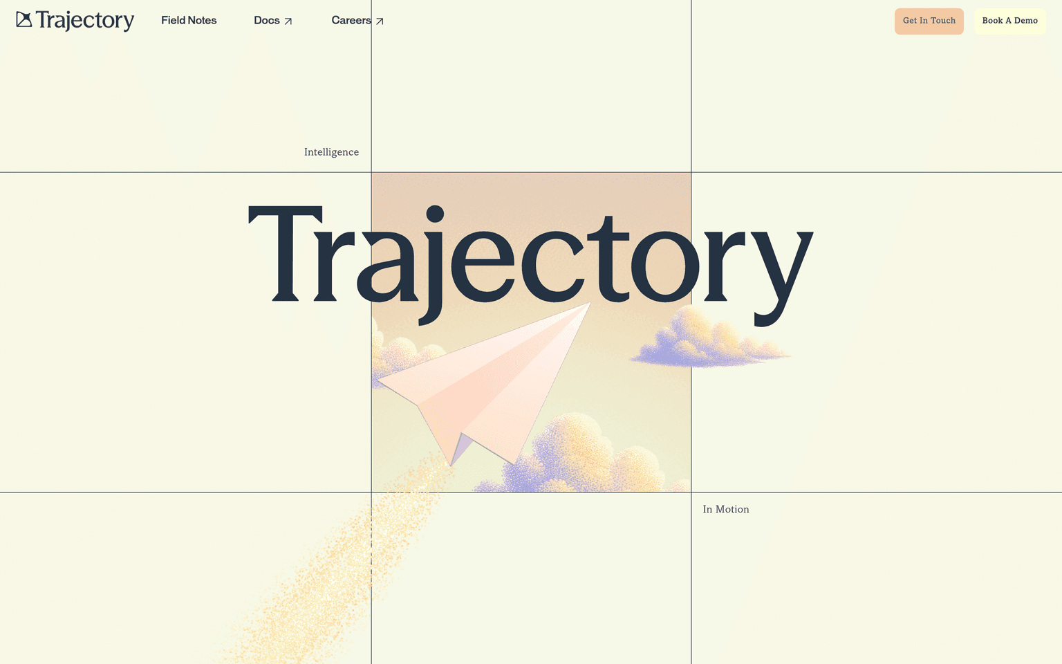 Trajectory product interface dashboard screenshot homepage view