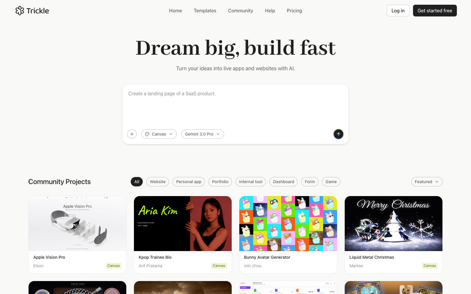 Trickle AI developer tools tool screenshot