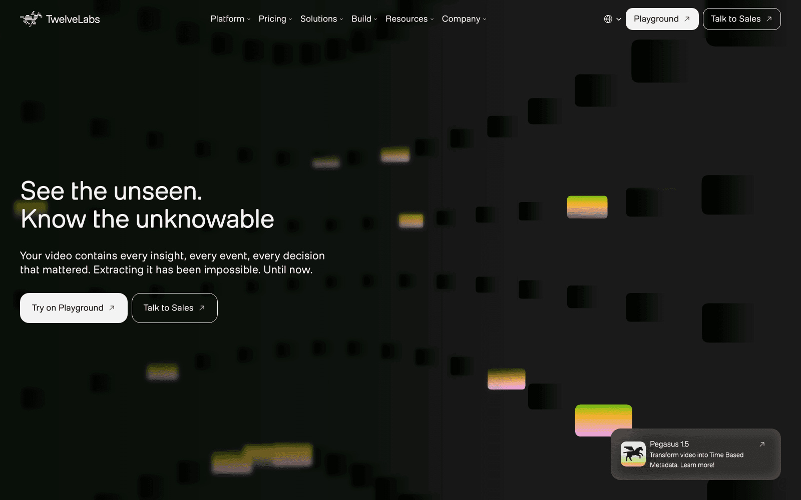 Twelve Labs ai/ml models tool screenshot