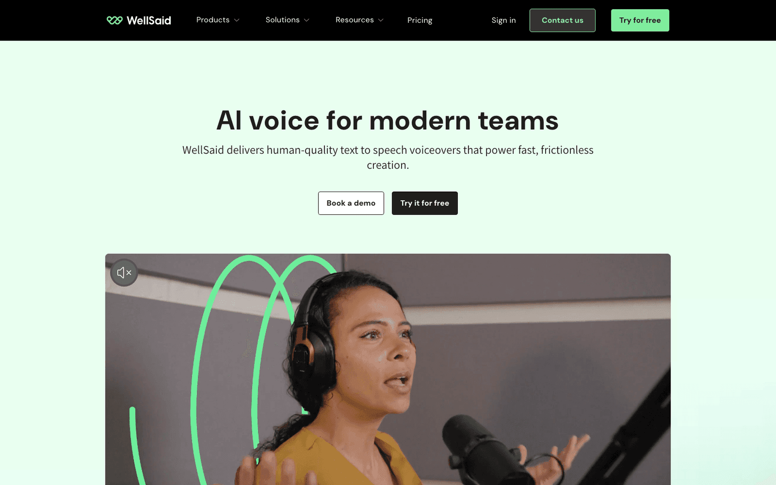WellSaid Labs voice ai tool screenshot