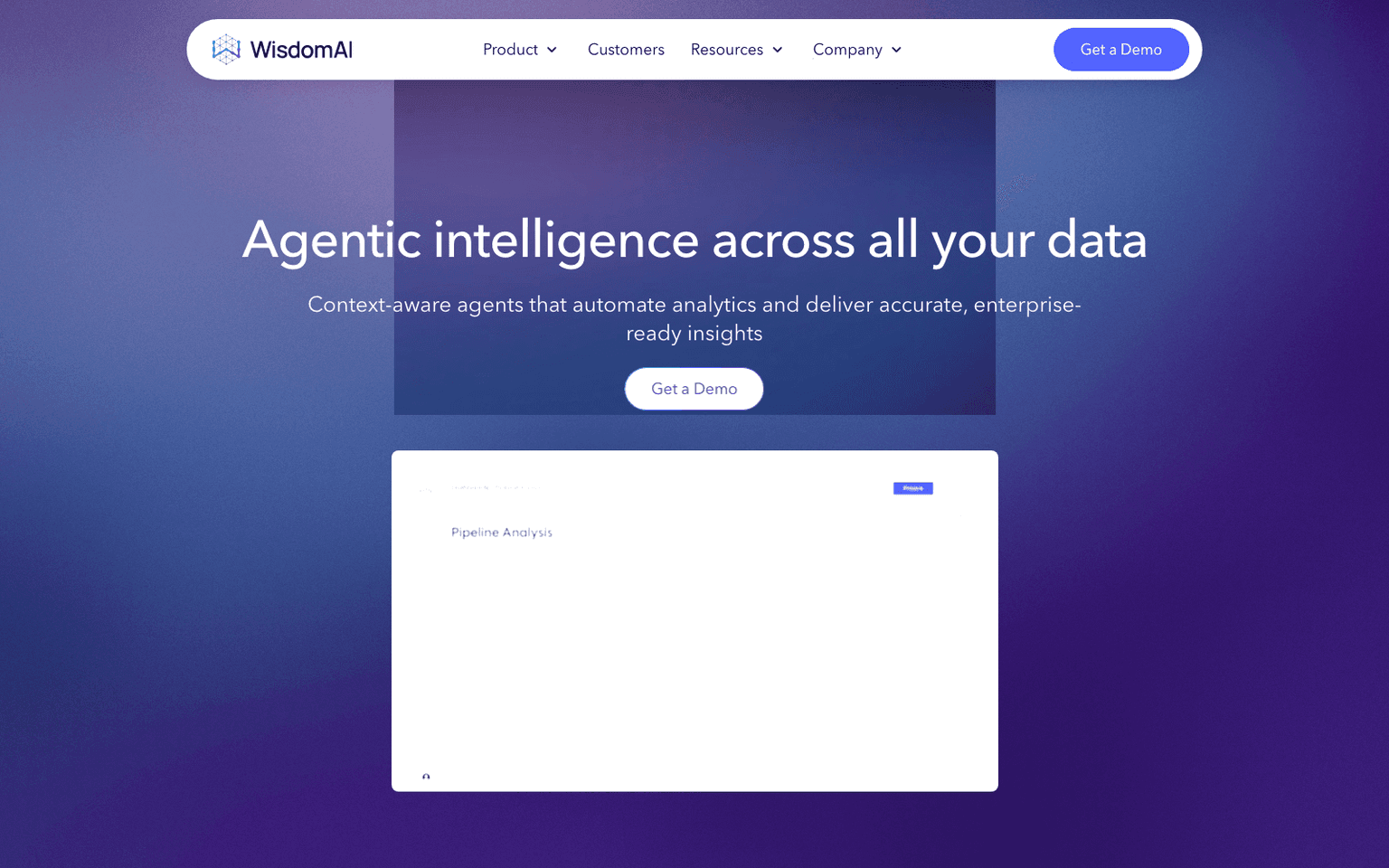 Wisdom AI bi & analytics tool screenshot