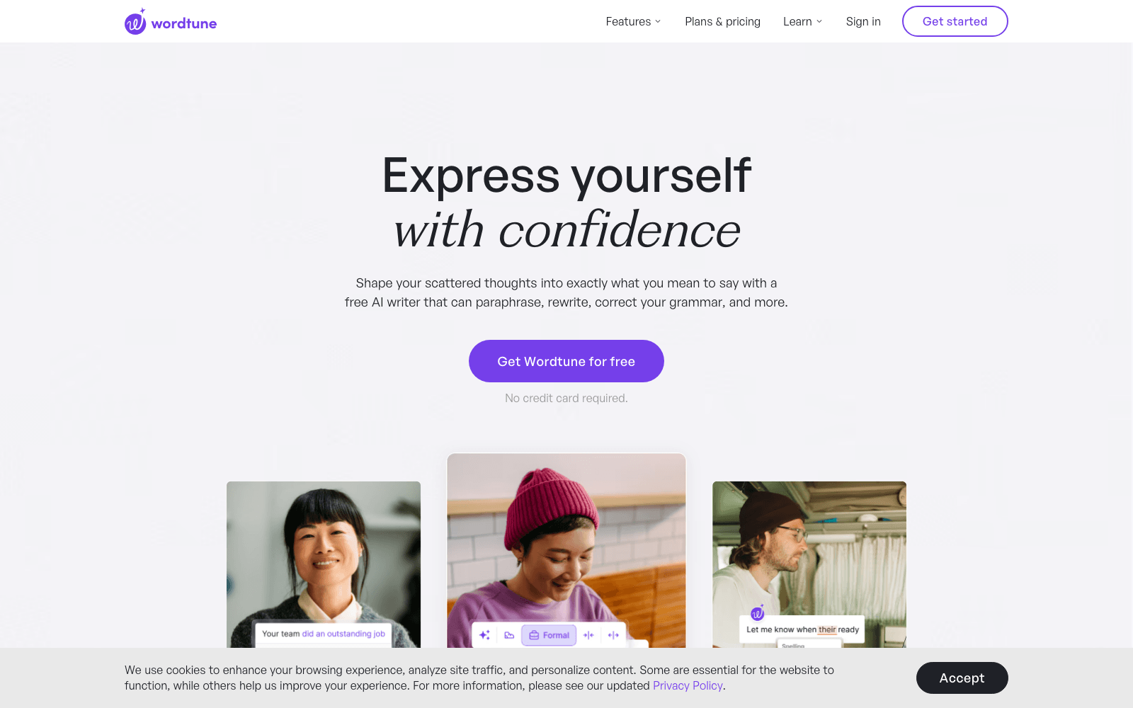 Wordtune ai content writing tool screenshot