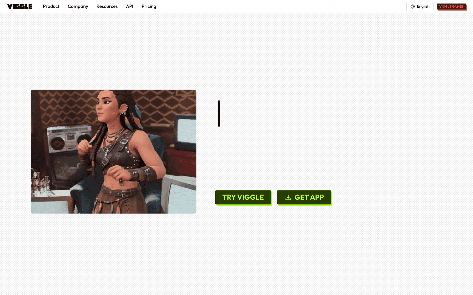 Viggle AI website homepage screenshot showing the product