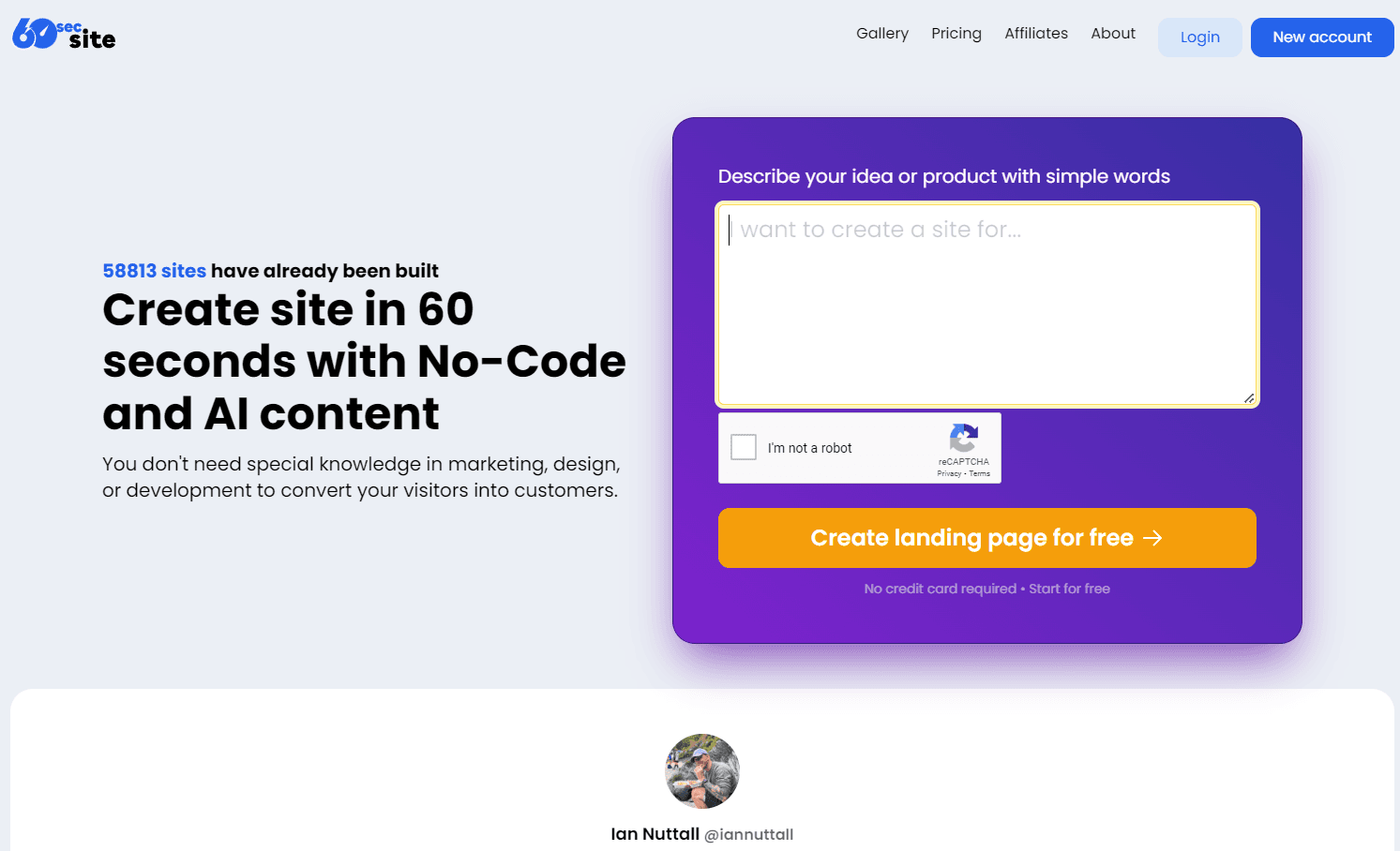 60sec.site - Rapid Landing Page Builder