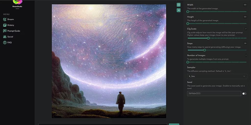 DreamStudio ai art & image creation tool screenshot 3