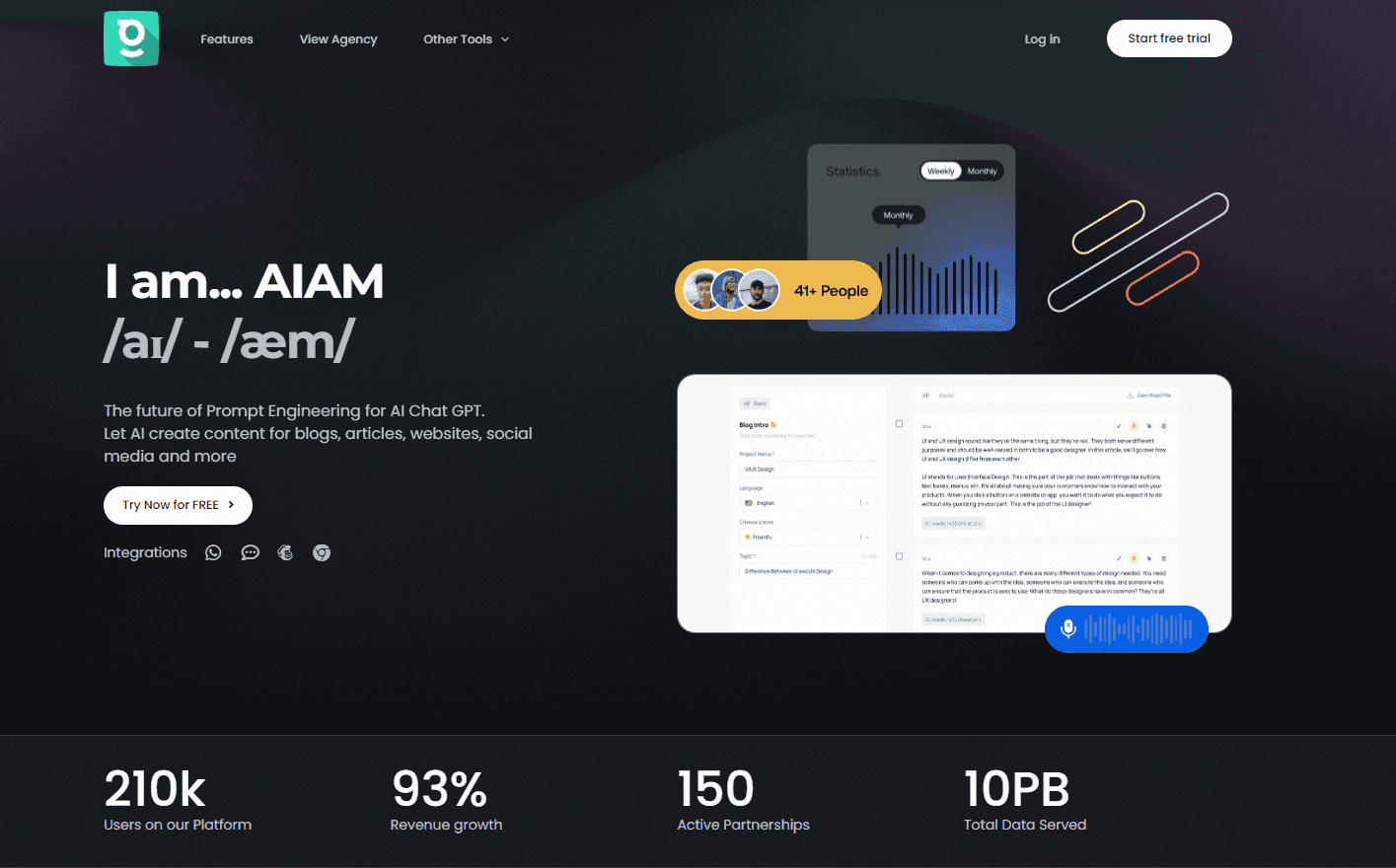 AIAM by Geeklab homepage screenshot