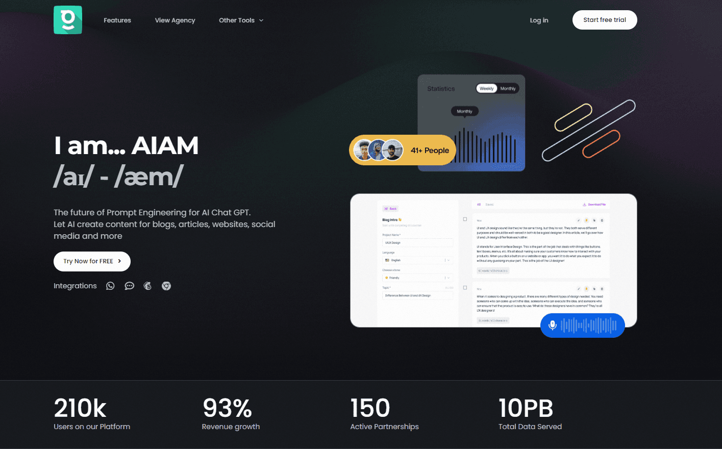 AIAM by Geeklab homepage screenshot