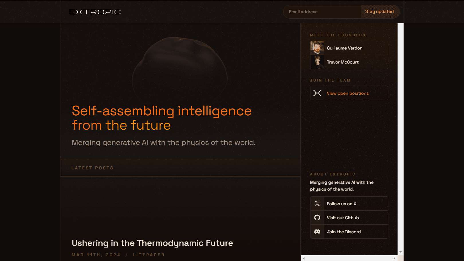 Extropic ai infrastructure tool screenshot