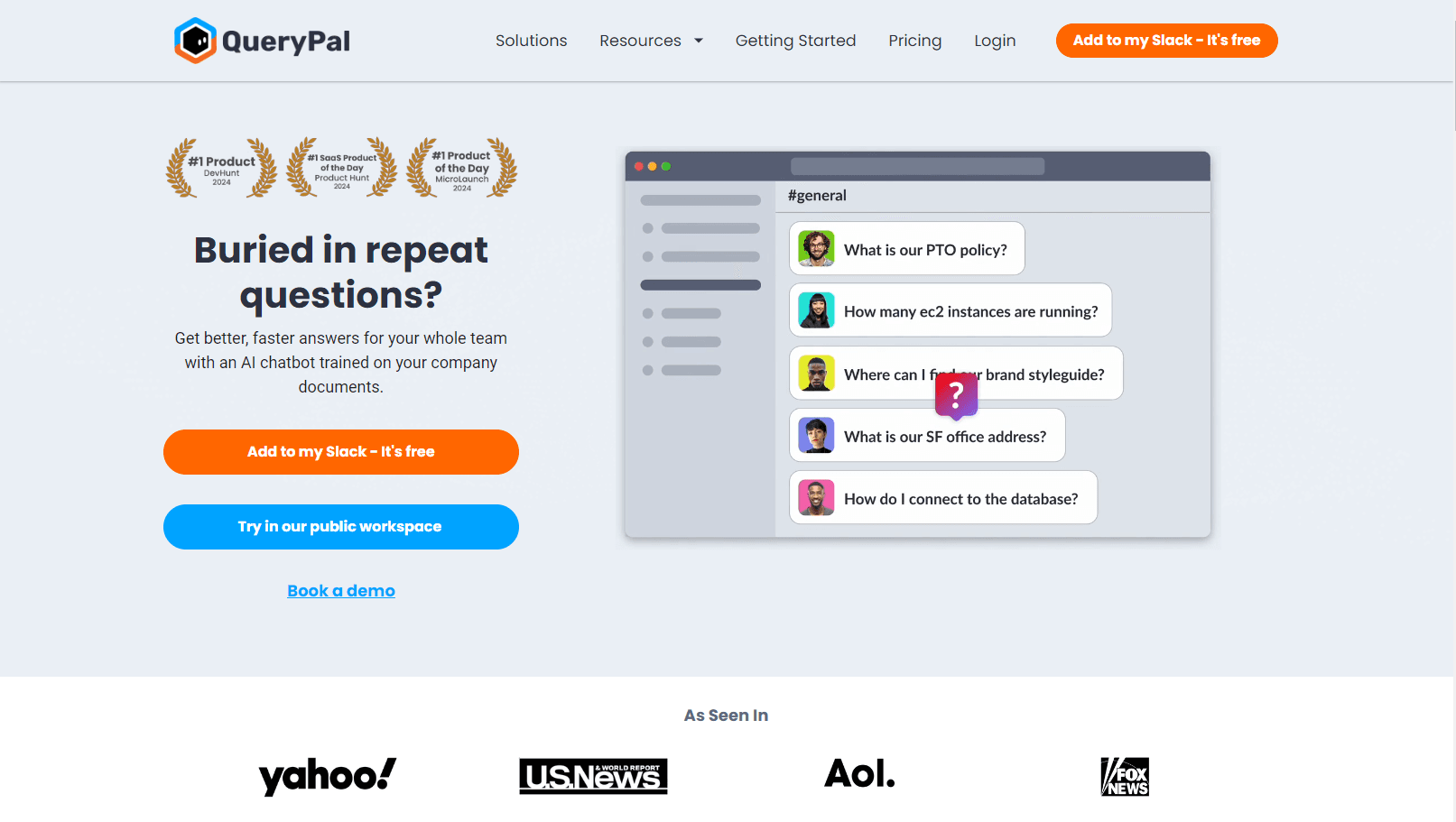 AI chatbot integrated with Slack and Teams