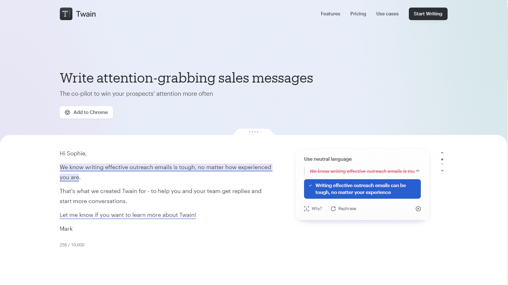AI-driven chat support interface
