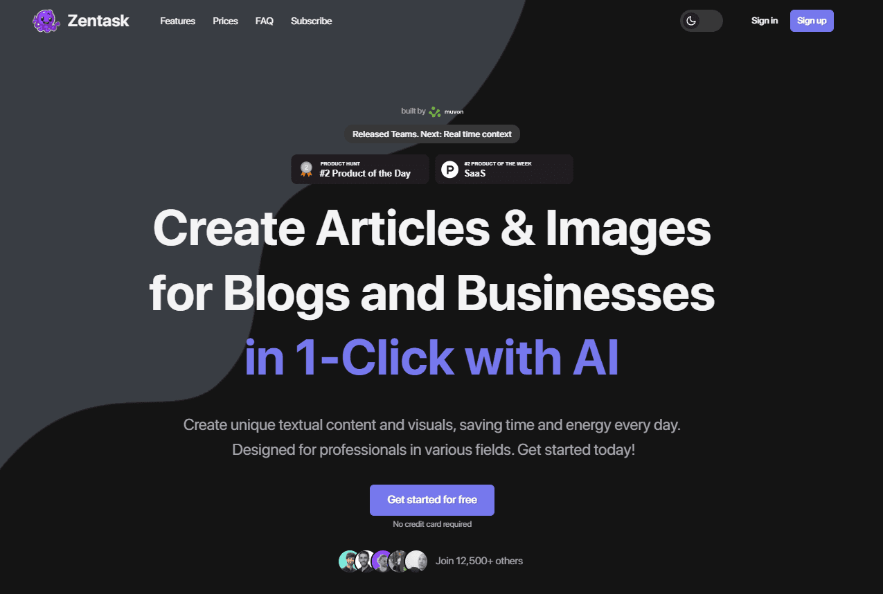 AI-driven content creation with Zentask.