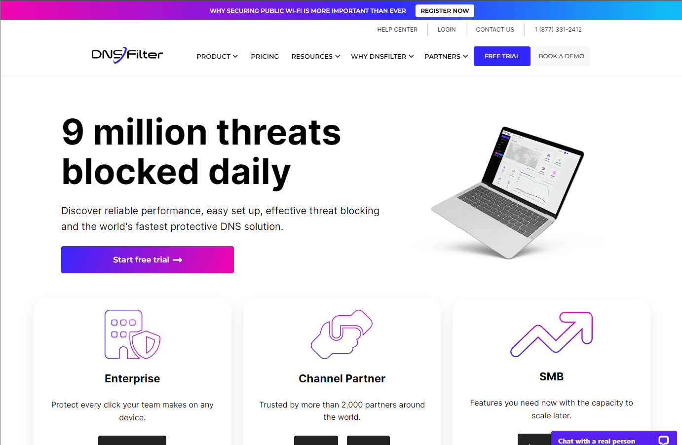 AI-powered DNS filtering and security platform interface