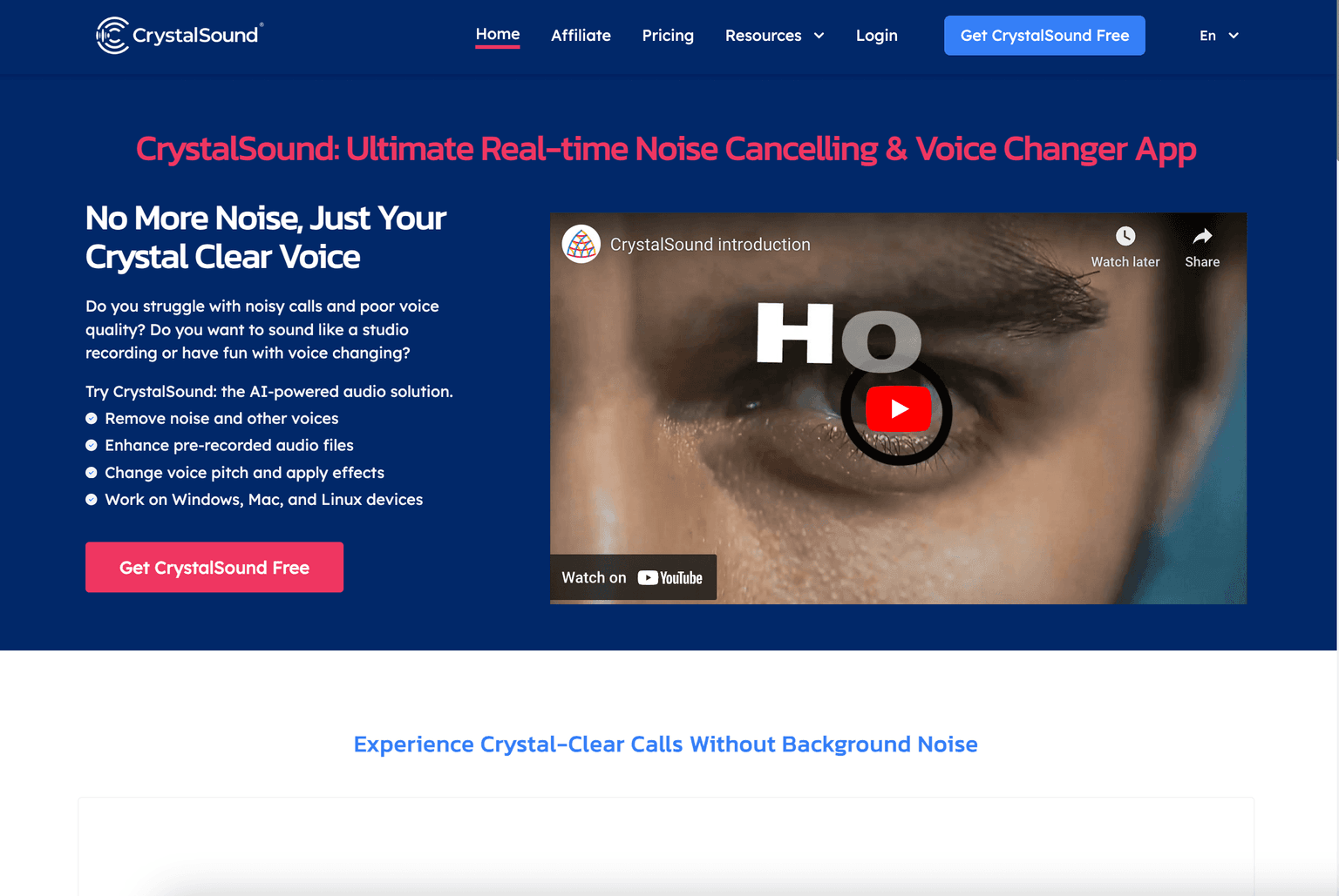 AI-powered audio enhancement and editing tool interface.