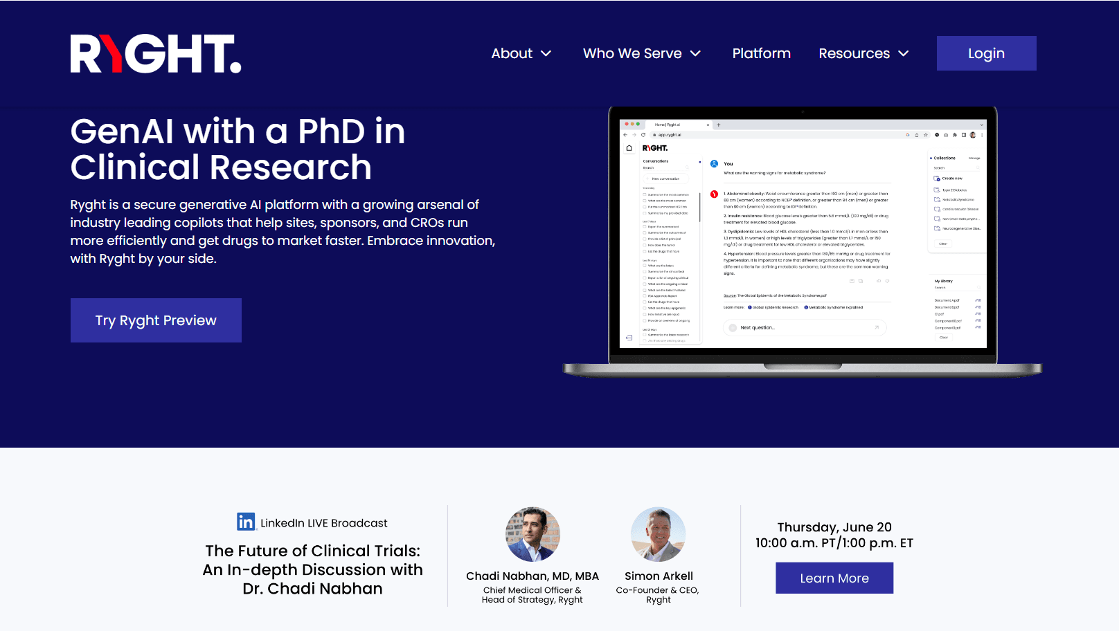AI-powered biopharma platform interface