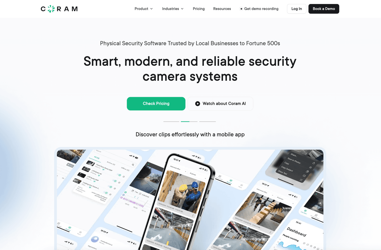AI-powered cloud security camera interface.