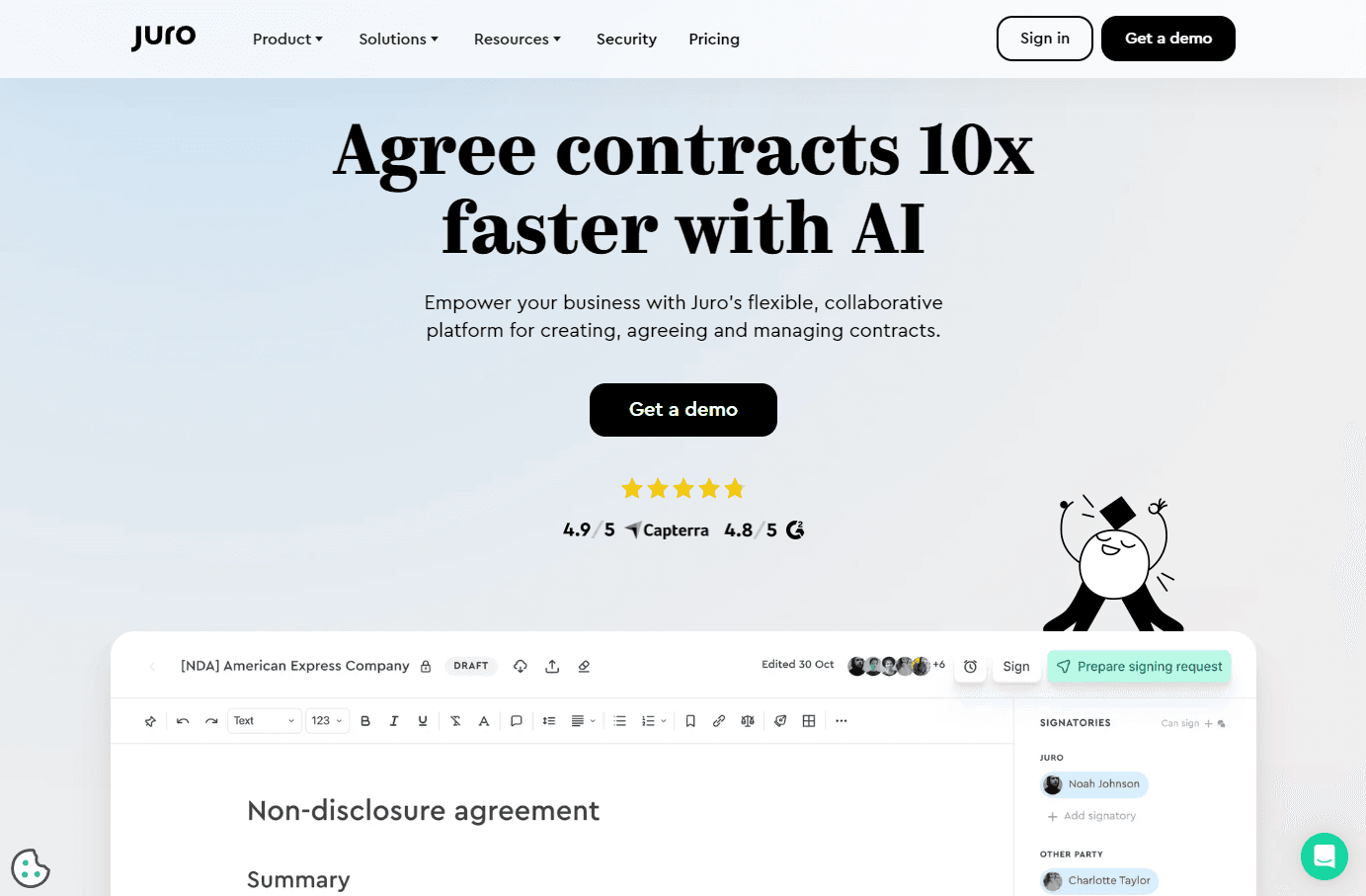 AI-powered contract automation and management platform interface