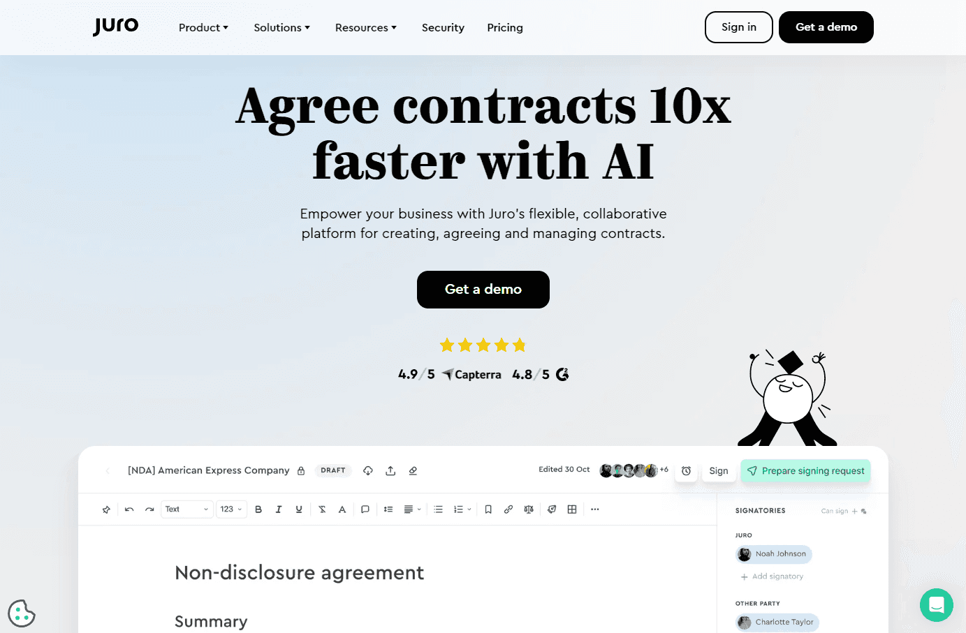 AI-powered contract automation and management platform interface