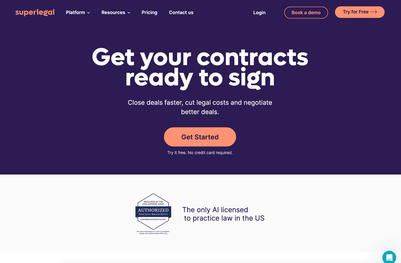 AI-powered contract automation platform interface.