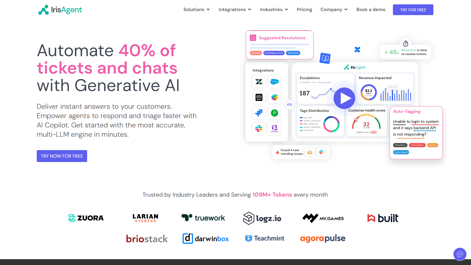 AI-powered customer support interface