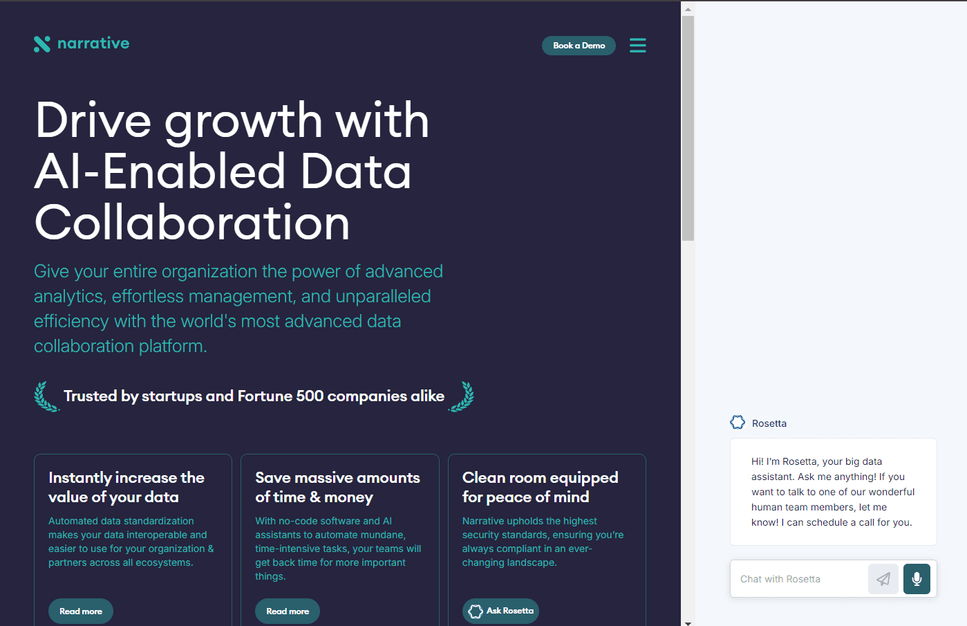 AI-powered data collaboration and commercialization platform interface