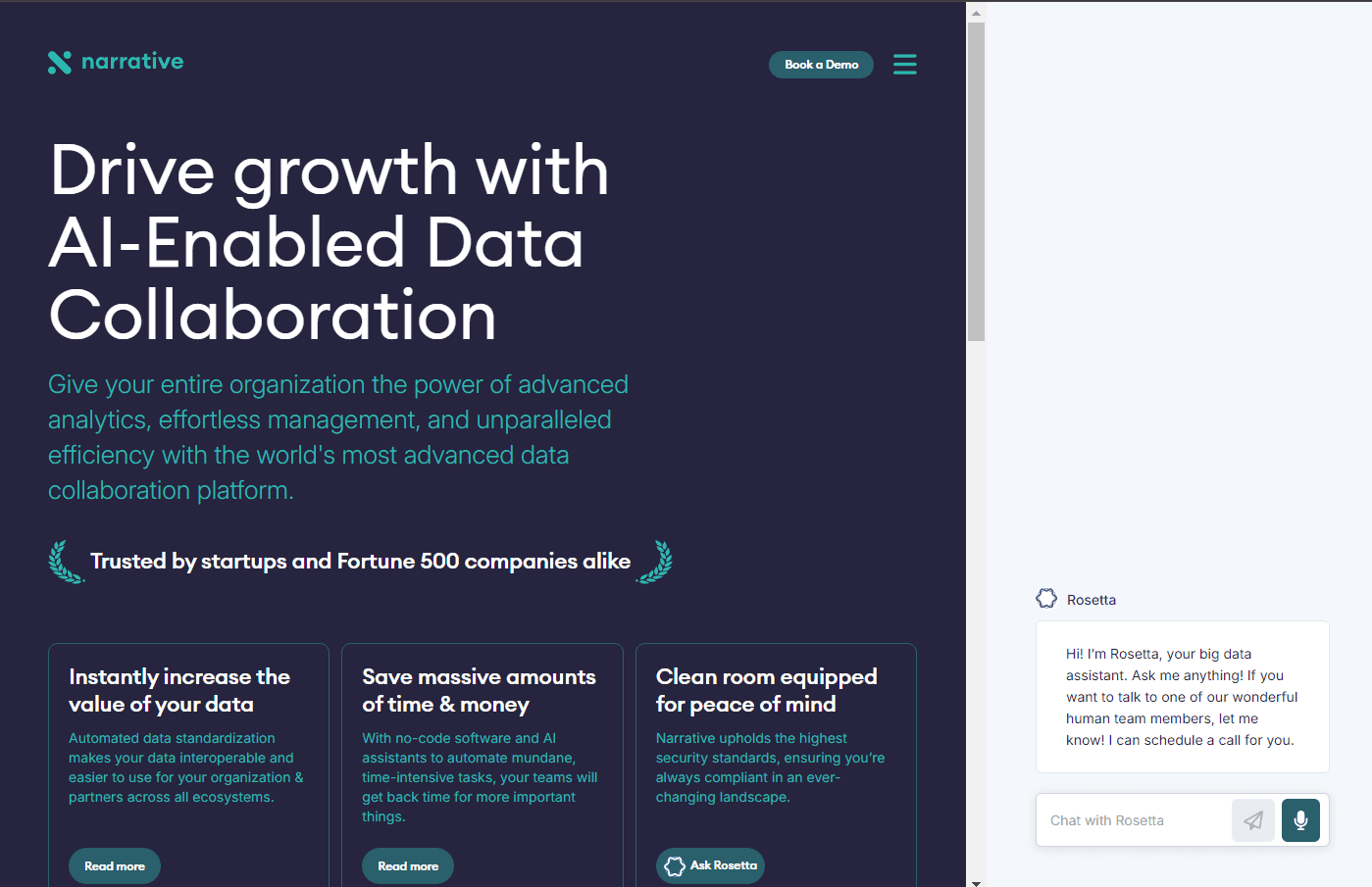 AI-powered data collaboration and commercialization platform interface