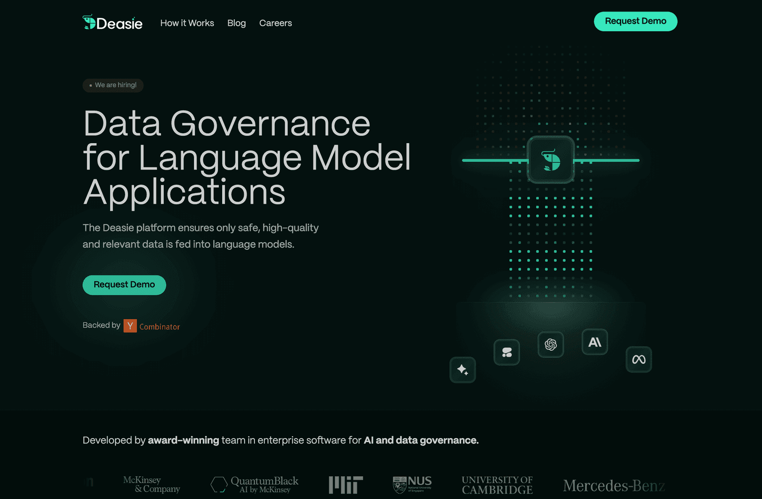 AI-powered data governance platform interface.