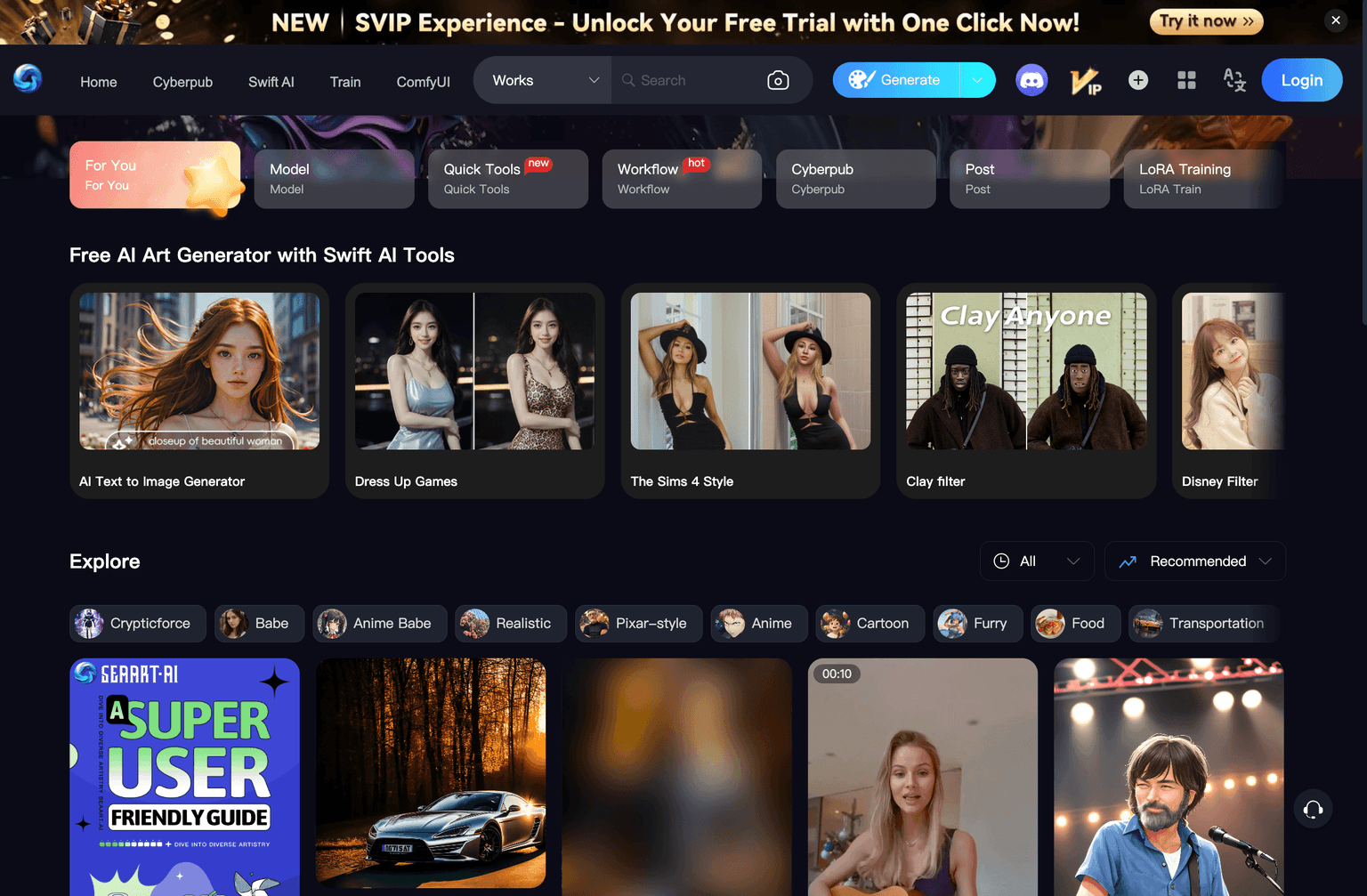 AI-powered digital art creation platform interface.