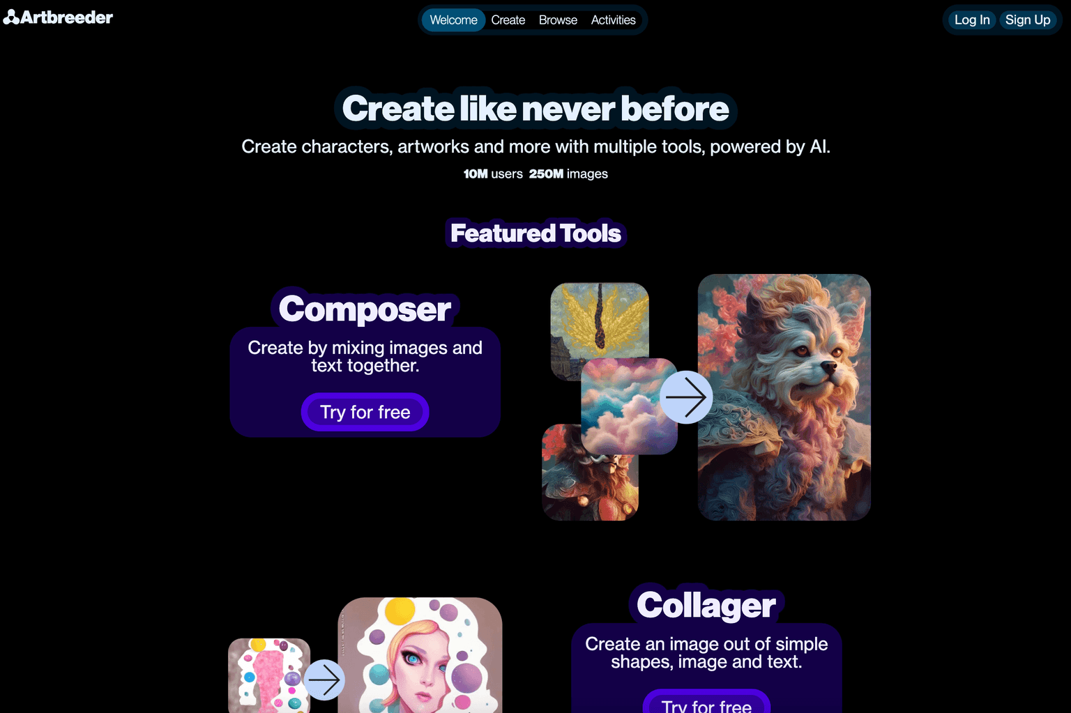 AI-powered digital art creation tool interface.