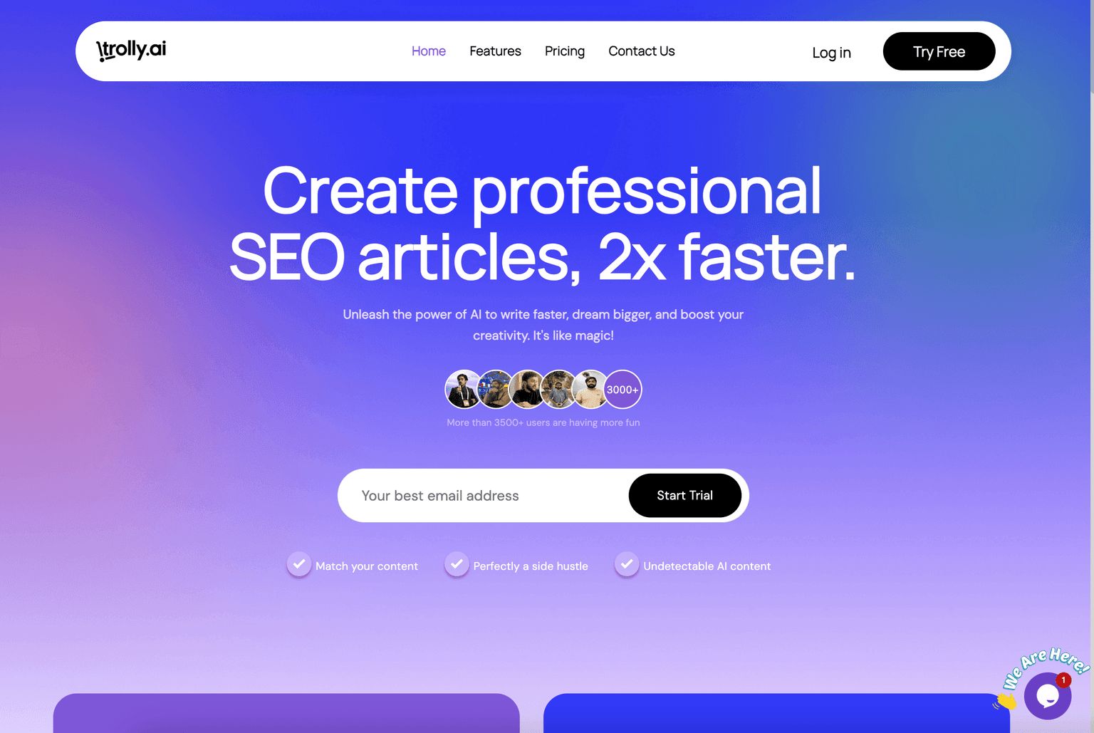 I-powered SEO article writing tool interface.