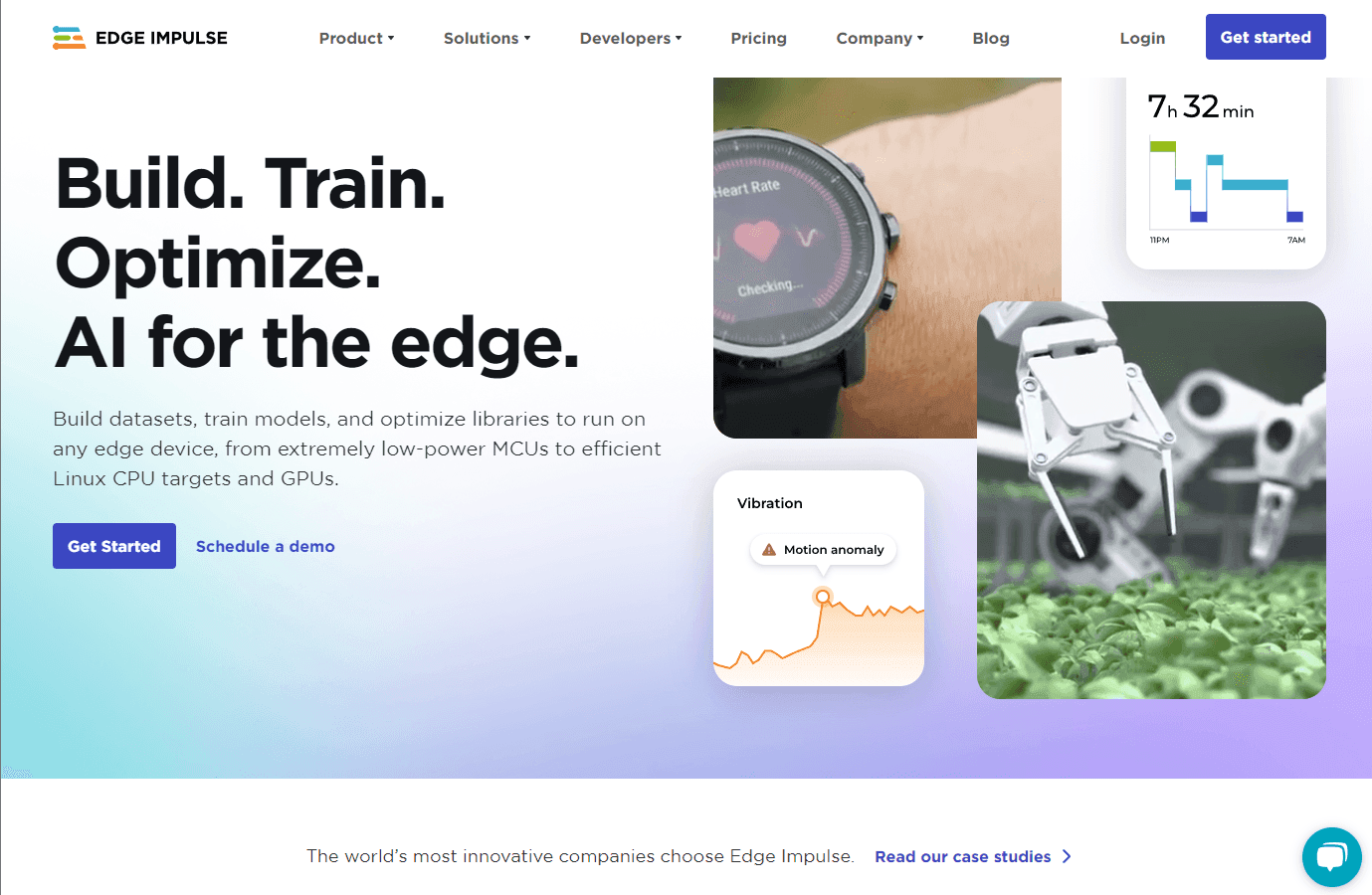 AI-powered edge machine learning and IoT solutions platform interface