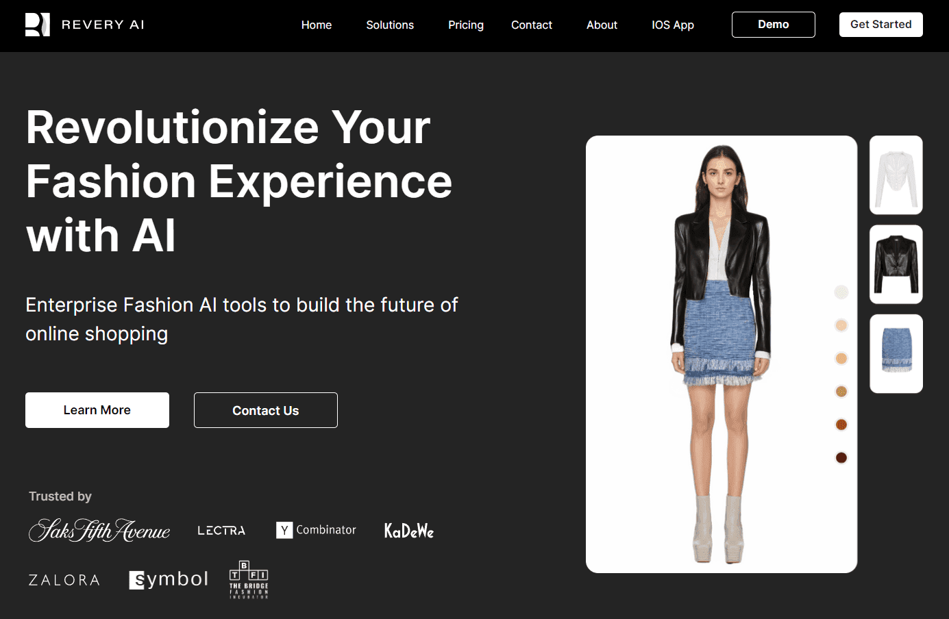 AI-powered fashion design and virtual try-on platform interface