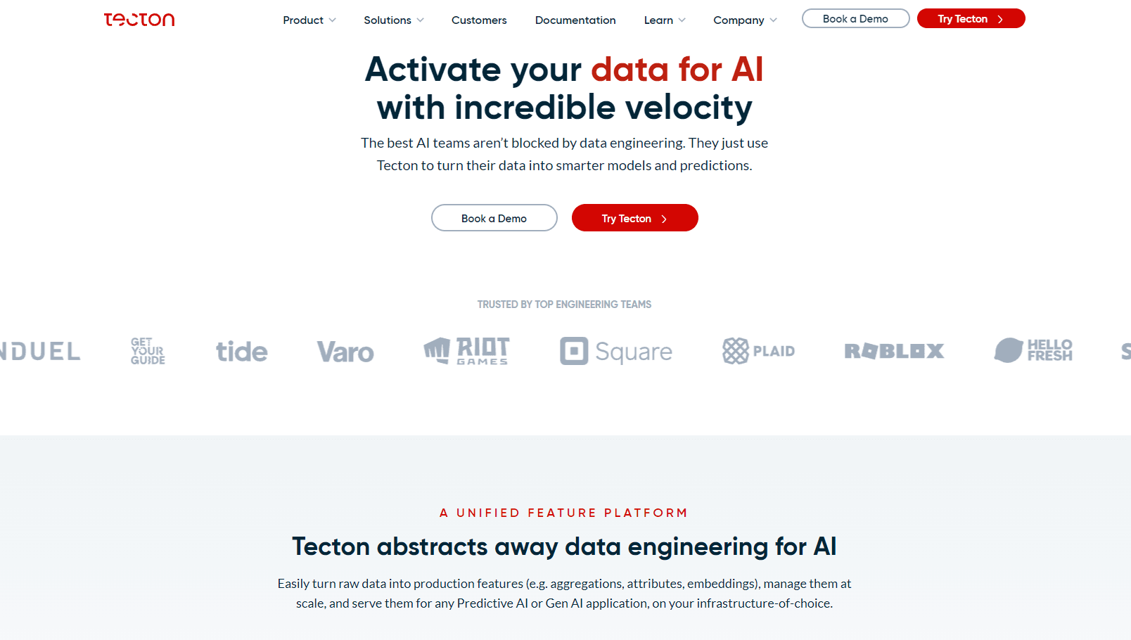 AI-powered feature platform interface